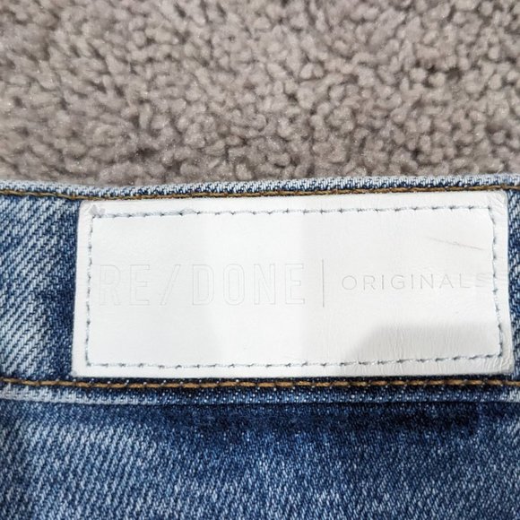 Re/Done Blue Straight Leg Jeans - Picture 8 of 14